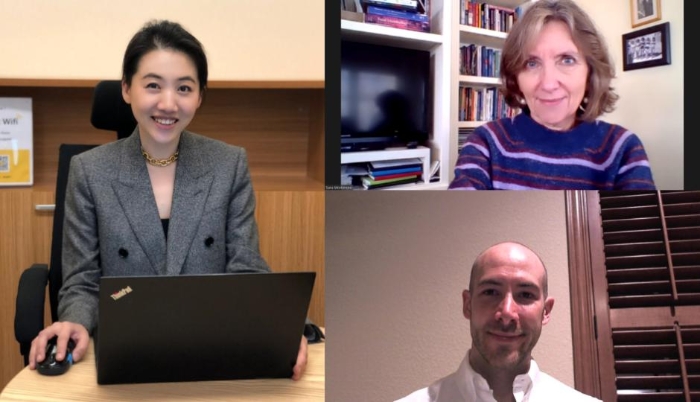 左：將門聯(lián)合創(chuàng)始人兼CEO高欣欣；右上：沃爾瑪全球食品安全與合規(guī)副總裁薩拉·莫提默；右下：沃爾瑪食品安全協(xié)作中心高級(jí)總監(jiān)華智偉