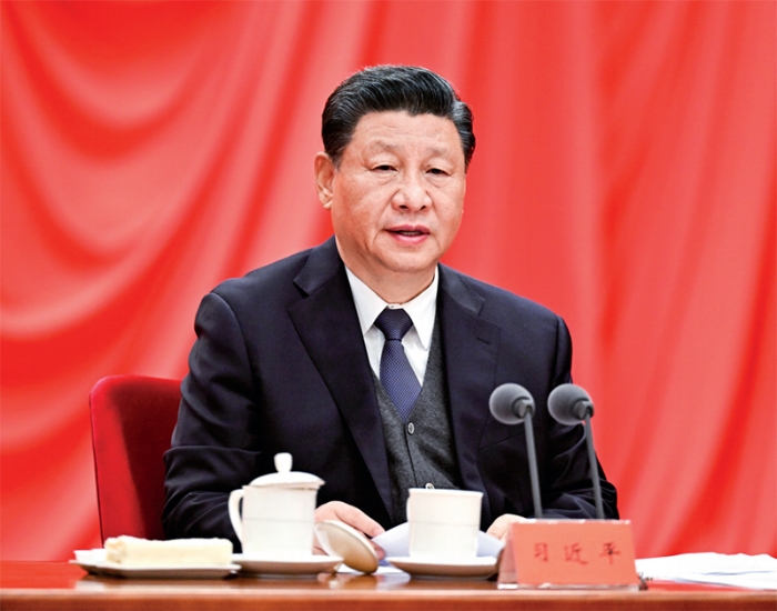 2022年1月18日，中共中央總書記、國家主席、中央軍委主席習(xí)近平在中國共產(chǎn)黨第十九屆中央紀(jì)律檢查委員會第六次全體會議上發(fā)表重要講話。新華社記者 李學(xué)仁/攝