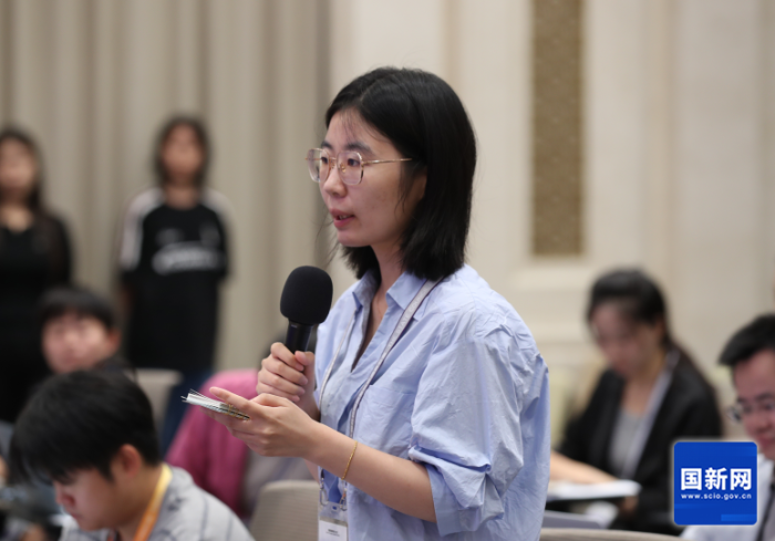 中國(guó)新聞社記者提問(wèn)（劉健 攝）