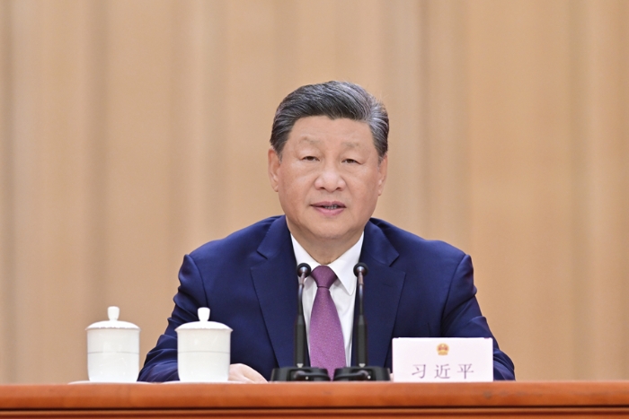 9月14日上午，中共中央、全國人大常委會在北京人民大會堂隆重舉行慶祝全國人民代表大會成立70周年大會。中共中央總書記、國家主席、中央軍委主席習近平出席會議并發(fā)表重要講話。 新華社記者 翟健嵐 攝